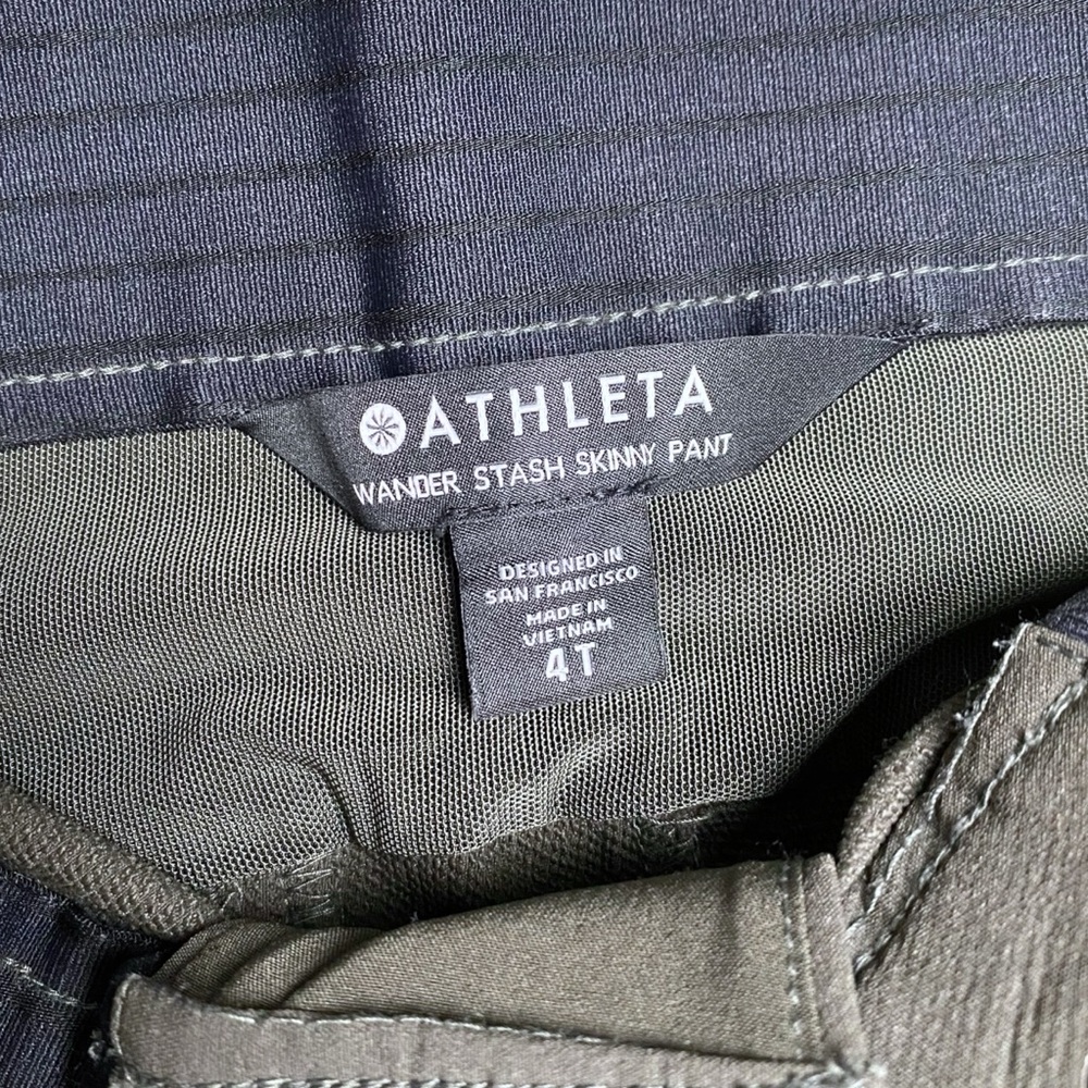Athleta Wander Stash Skinny Olive Green Stretch Pockets Pant Hiking Outdoor 4T - Picture 12 of 14